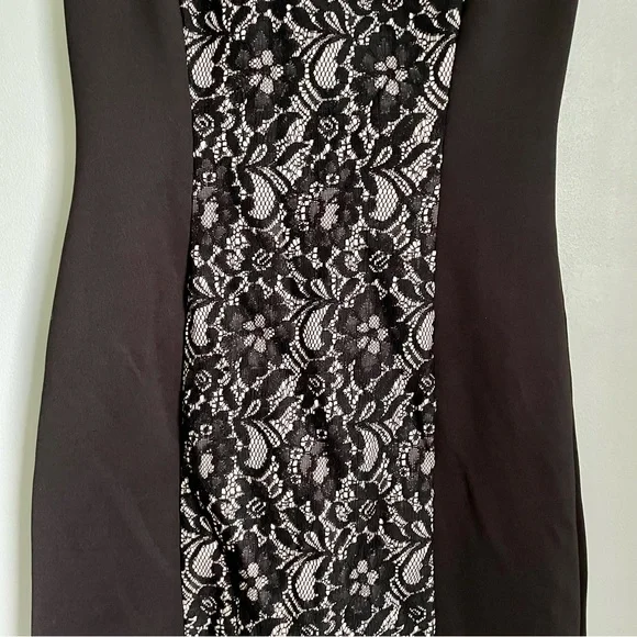 Cynthia Rowley Lace Inset Silhouette Dress Womens 4 Little Black Dress - Picture 10 of 13